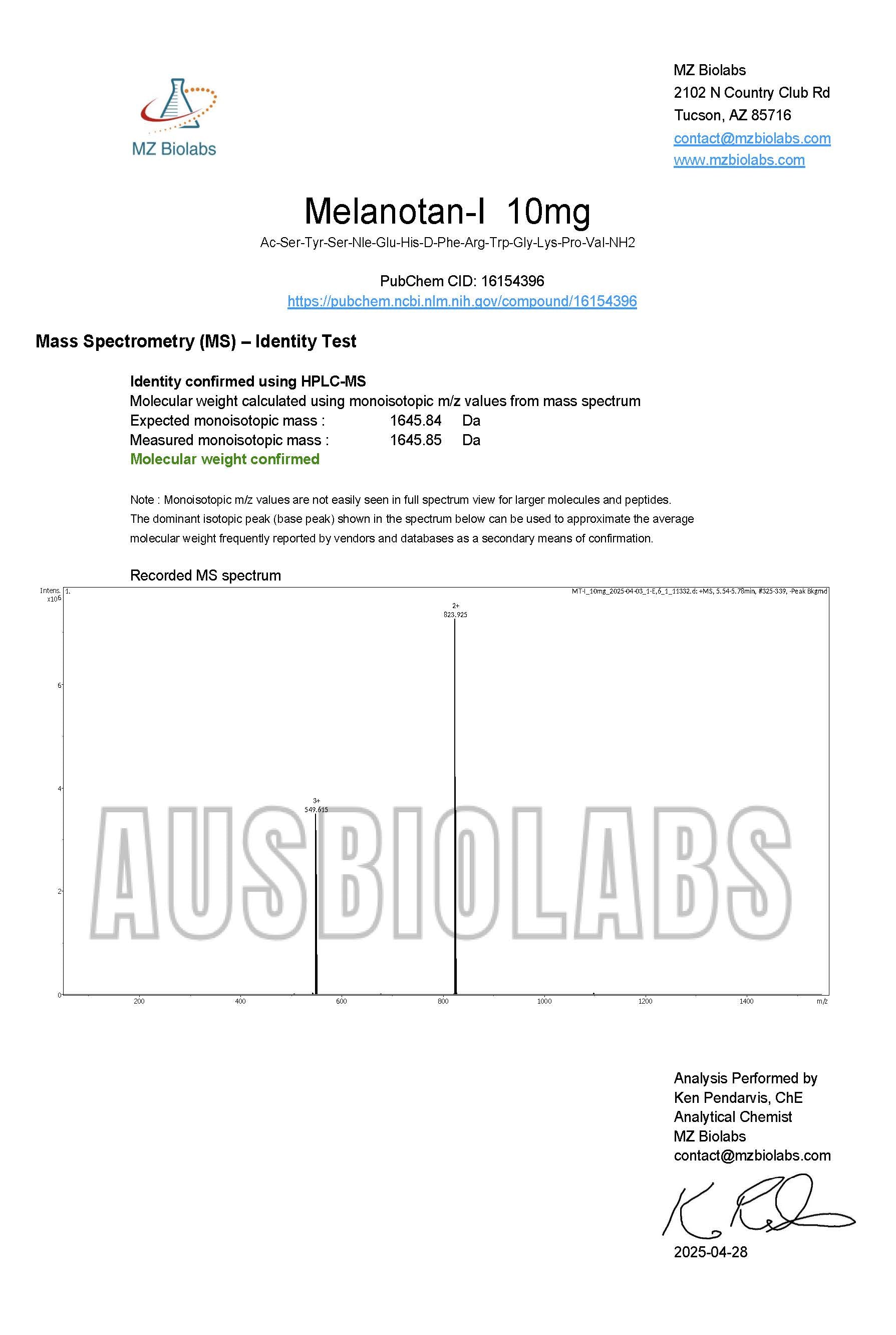Melanotan 1 (MT-1) 10mg
