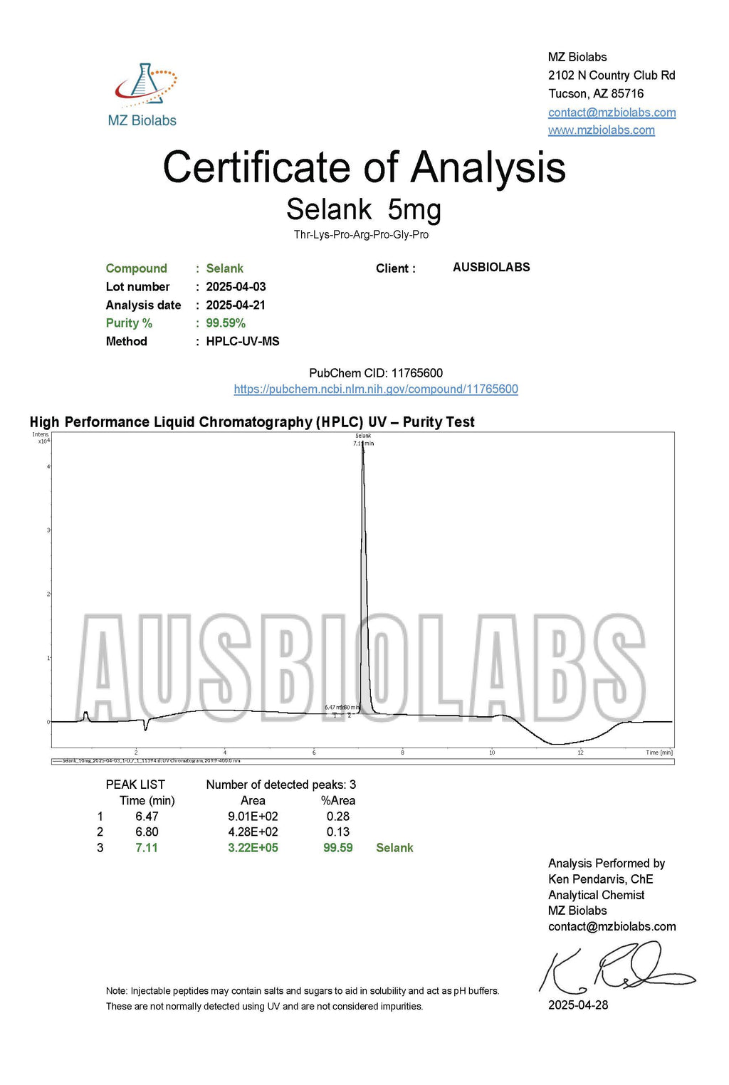 Selank 5mg